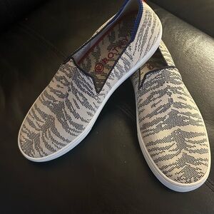 Rothy's Maritime Blue and White Pattern Original Slip-On Sneaker Women’s Size 9